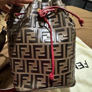 Fendi Brown and Red Patterned Bag